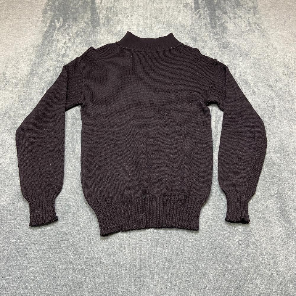 VTG US Navy Sweater Womens Medium 40-42 Black Tight Knit Ribbed Trim Wool